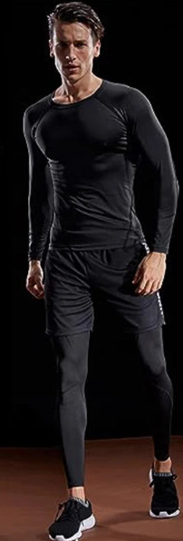 NNEOBA Long Sleeve T Shirt Men Elastic Training T-shirt