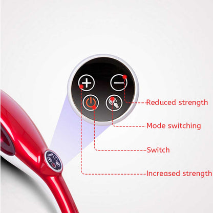 NNEAGS 6 Heads Portable Handheld Massager Soothing Stimulate Blood Flow Shoulder Red