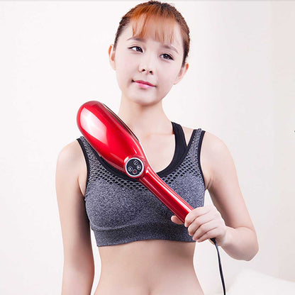 NNEAGS 6 Heads Portable Handheld Massager Soothing Stimulate Blood Flow Shoulder Red
