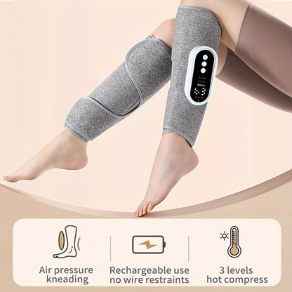 NNETM Cordless Air Compression Leg Massager with Heating Function(Grey)