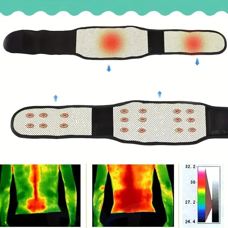 NNEOBA Adjustable Self-Heating Magnetic Therapy Waist & Back Support Belt Black
