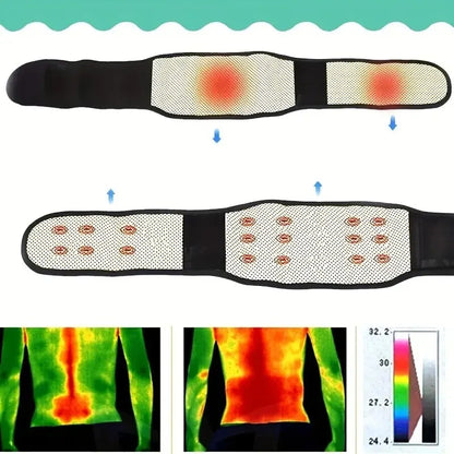 NNEOBA Adjustable Self-Heating Magnetic Therapy Waist & Back Support Belt Black