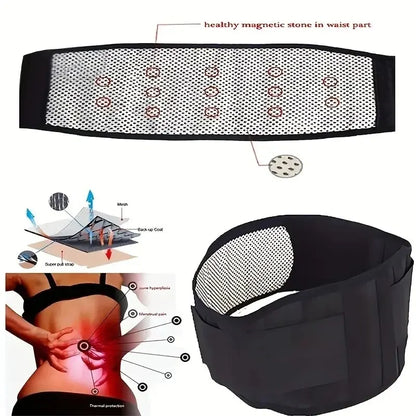 NNEOBA Adjustable Self-Heating Magnetic Therapy Waist & Back Support Belt Black