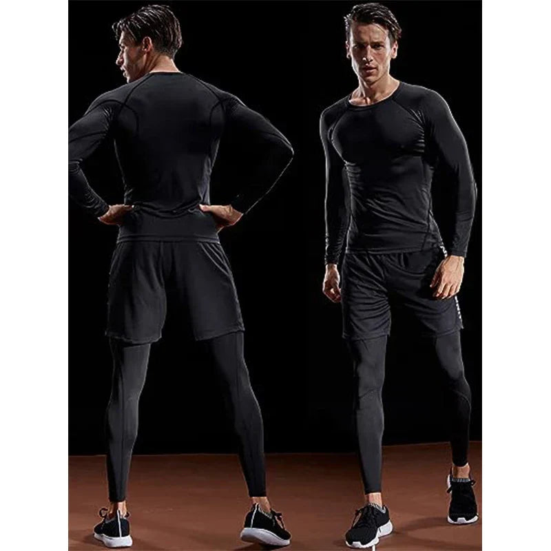 NNEOBA Long Sleeve T Shirt Men Elastic Training T-shirt