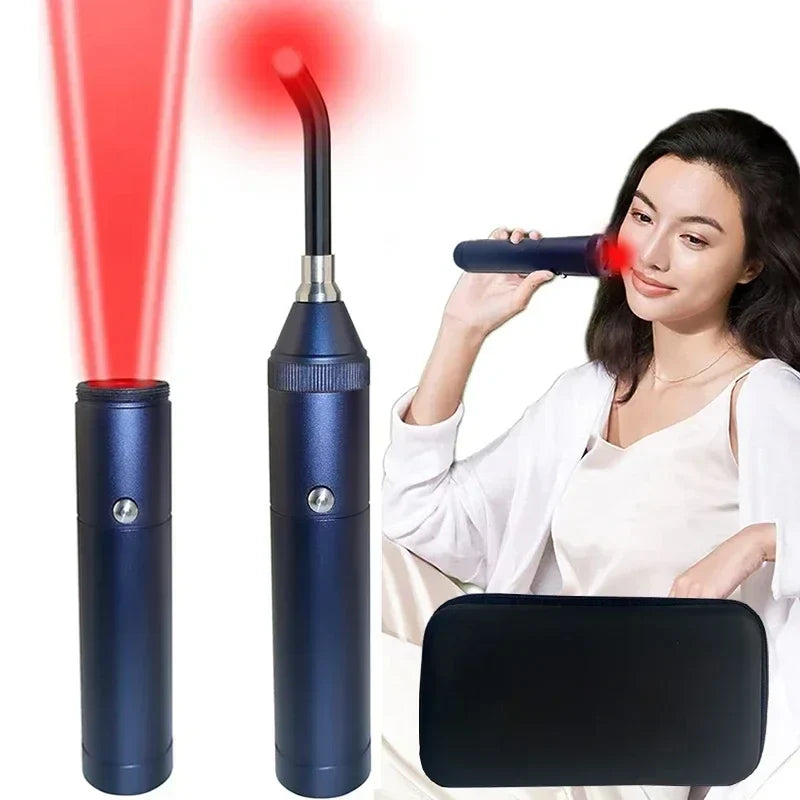 NNEOBA 3-in-1 Red Light Therapy Wand Infrared & Blue Light Blue