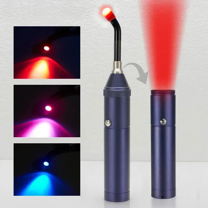 NNEOBA 3-in-1 Red Light Therapy Wand Infrared & Blue Light Blue