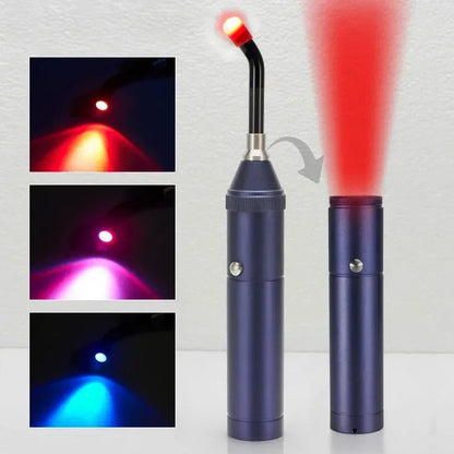 NNEOBA 3-in-1 Red Light Therapy Wand Infrared & Blue Light Blue