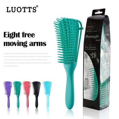 NNEDSZ 3PCS Purple Octopus-Style Detangling Brush - 8 Flexible Arms for Effortless Hair Styling