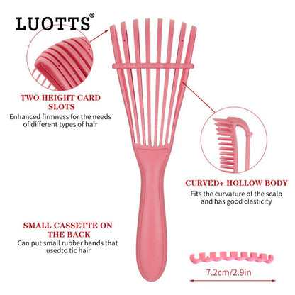 NNEDSZ 3PCS Purple Octopus-Style Detangling Brush - 8 Flexible Arms for Effortless Hair Styling