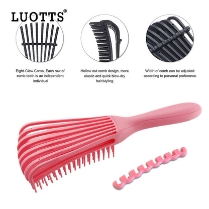 NNEDSZ 3PCS Purple Octopus-Style Detangling Brush - 8 Flexible Arms for Effortless Hair Styling