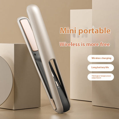 NNEDSZ Starry  Gray Wireless USB Charging Hair Straighteners Volume Straight Two-in-one
