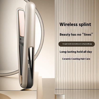 NNEDSZ Starry  Gray Wireless USB Charging Hair Straighteners Volume Straight Two-in-one