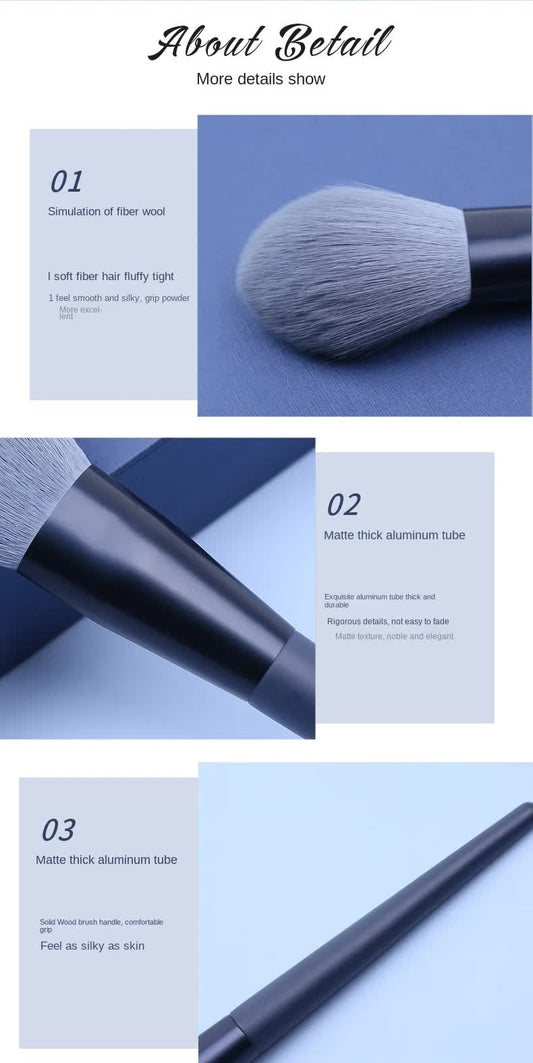 NNEDSZ Gray 12-Piece Professional Makeup Brush Set with Cosmetic Bag - Premium Synthetic Fiber, Wooden Handle, Aluminum Tube